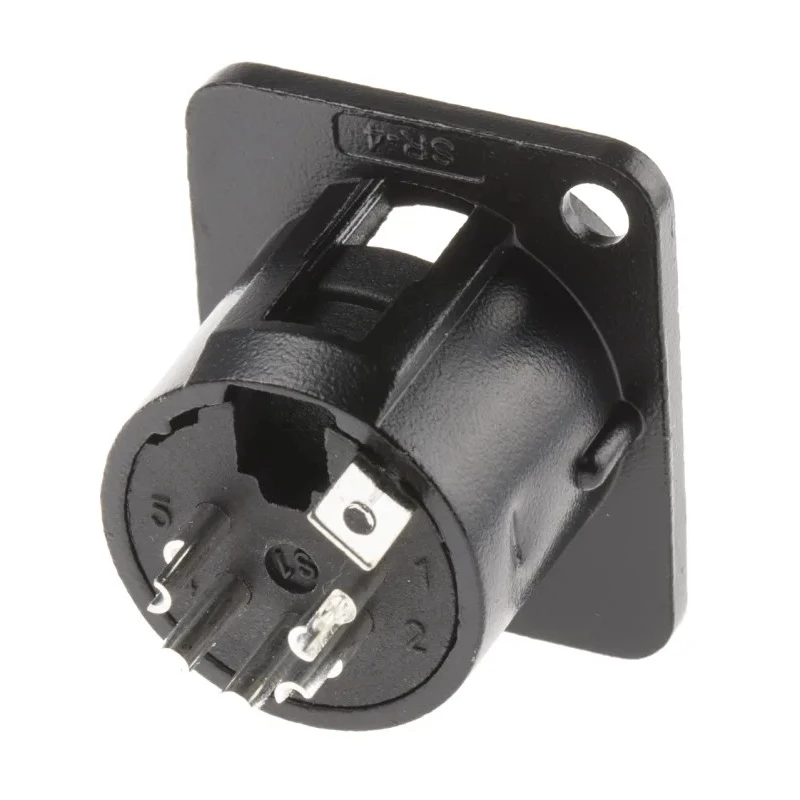 RS PRO Panel Mount Straight Male 5-Way XLR Connector 27mm Length 457-926