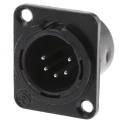 RS PRO Panel Mount Straight Male 5-Way XLR Connector 27mm Length 457-926