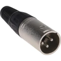 RS PRO Cable XLR Connector, Straight, 250V ac Male, 3 Way, Silver Plating 457-904