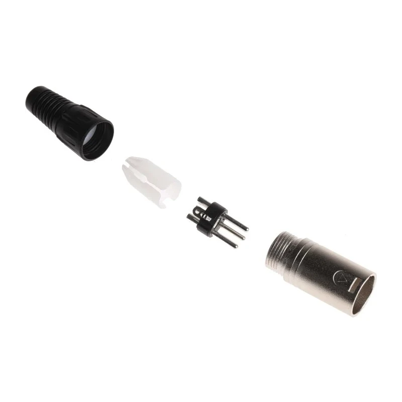 RS PRO Cable XLR Connector, Straight, 250V ac Male, 3 Way, Silver Plating 457-904
