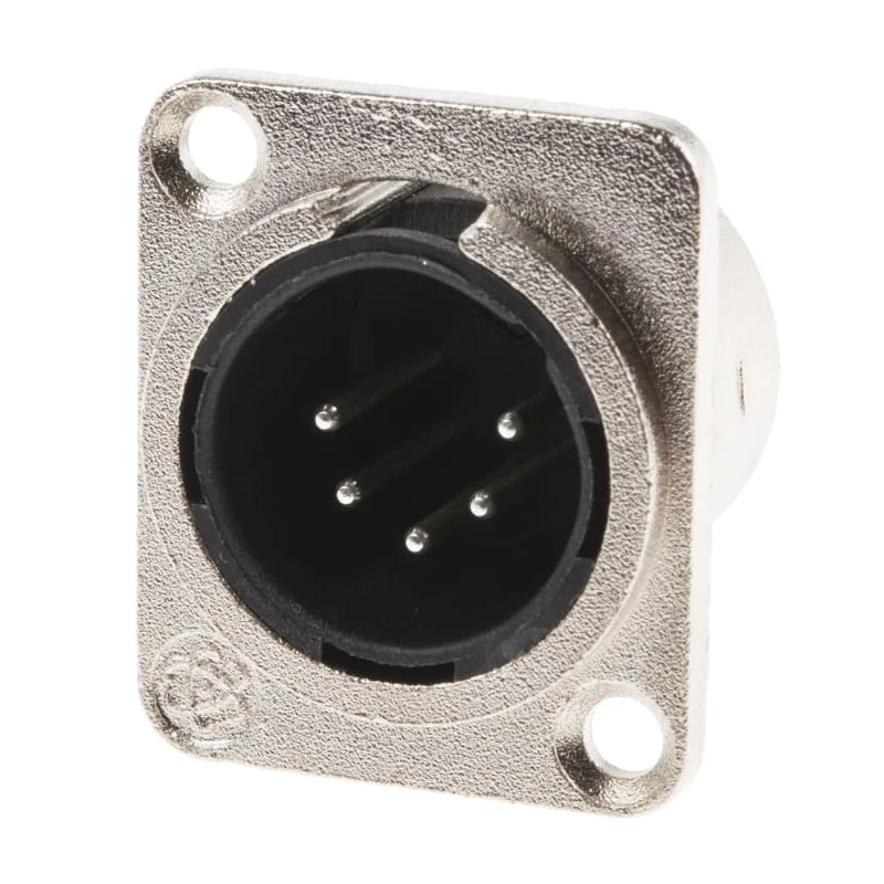 RS PRO Panel XLR Connector Straight Male 5 Way, Panel Mount, 27mm Length 458-030