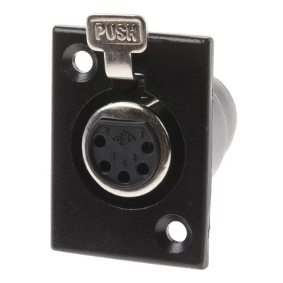 RS PRO Panel XLR Connector, Straight Female, 5 Way, Silver Plating 457-958