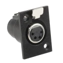 RS PRO Panel XLR Connector, Straight Female, 4 Way, Silver Plating 457-954