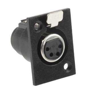 RS PRO Panel XLR Connector, Straight Female, 4 Way, Silver Plating 457-954