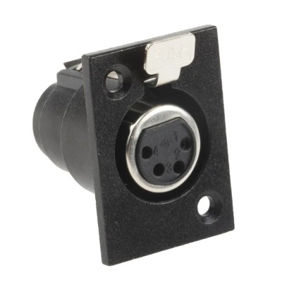 RS PRO Panel XLR Connector, Straight Female, 4 Way, Silver Plating 457-954