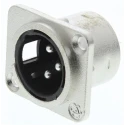 RS PRO Panel XLR Connector, Straight Male, 3 Way 458-036