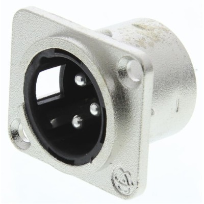 RS PRO Panel XLR Connector, Straight Male, 3 Way 458-036