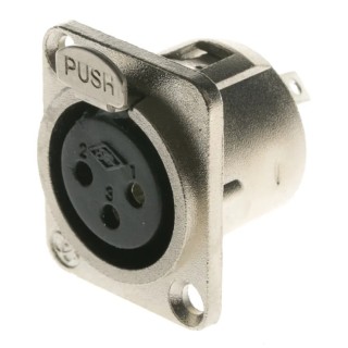 RS PRO Panel XLR Connector, Straight Female, 3 Way 458-042