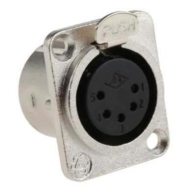 RS PRO Panel XLR Connector, Straight Female, 5 Way 458-046