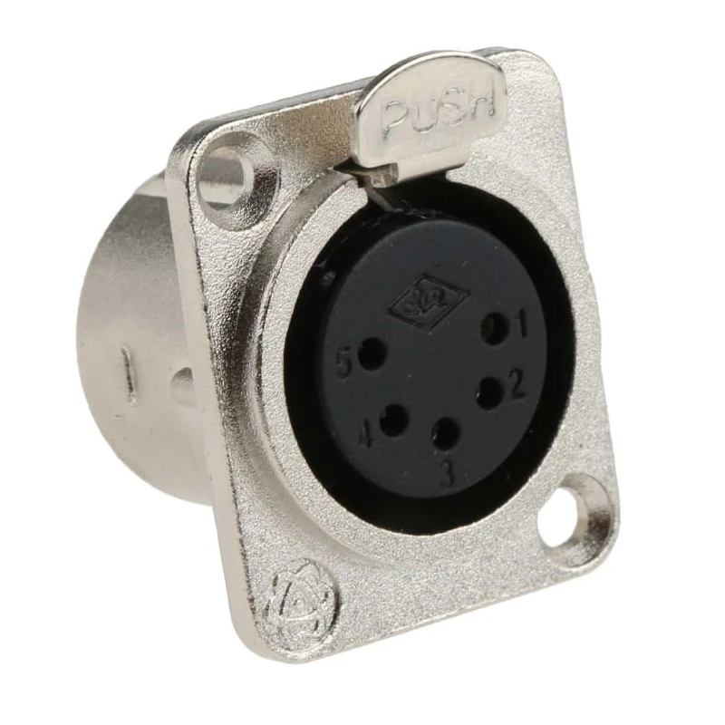 RS PRO Panel XLR Connector, Straight Female, 5 Way 458-046