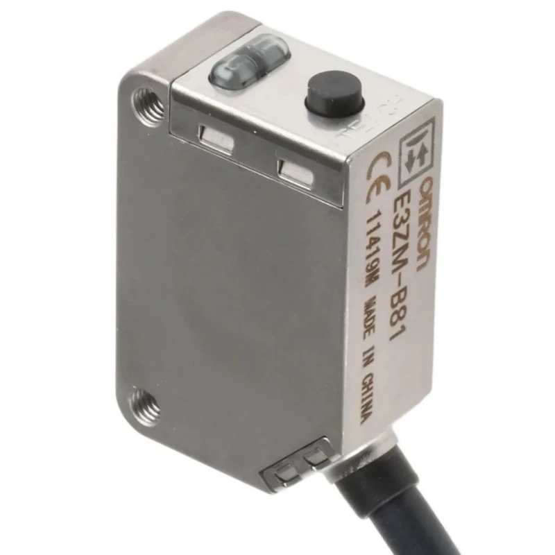 Omron Retroreflective Photoelectric Sensor, Block Sensor, 500 mm Detection Range, PNP Output, IP67 IP69K E3ZM-B81 2M