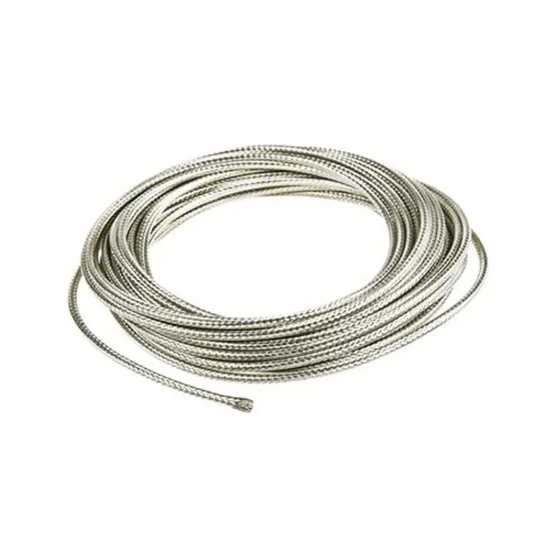 TE Connectivity Expandable Braided Copper Silver Cable Sleeve 5 mm Diameter 100 m Length RAY-101-3.0(100)