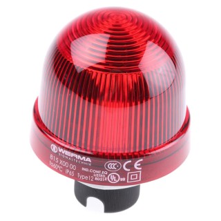 Werma EM 815 Series Red Beacon 230V AC/DC Steady Panel Mount Incandescent Bulb IP65 