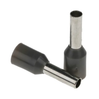 RS PRO Insulated Crimp Bootlace Ferrule, Grey Nylon Collar, 2.5 mm Pin Diameter, 8 mm Pin Length, 14 AWG Wire Size 458-724