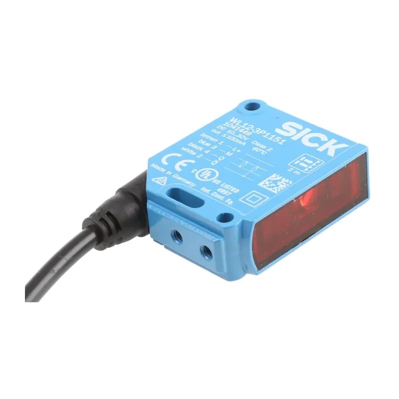SICK Retroreflective Photoelectric Sensor Block, 2 m Detection Range, PNP Output, Metal Housing, IP69K Rated WL12-3P1151