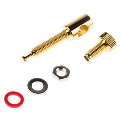 RS PRO Straight Chassis Loudspeaker Connector 1 Way Male Red 16A Screw 458-190