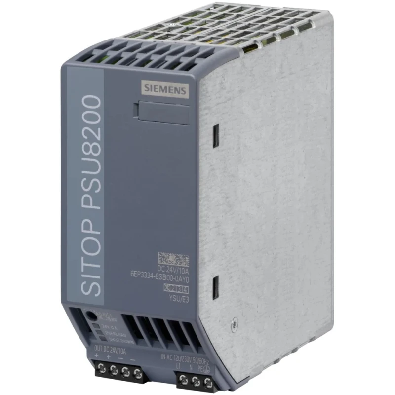 Siemens SITOP PSU8200 Switched Mode DIN Rail Power Supply 132V AC Input 24V DC, 10 A Output, 240 W PSU8200