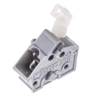 WAGO 256 Series PCB Terminal Block, 1-Contact, 5 mm Pitch, 25V, 16A Current, Grey, Model 256-401