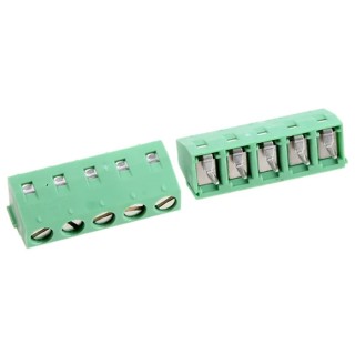 Phoenix Contact MKDSN 1.5/5-5.08 Series Straight Wave Soldering Mount PCB Terminal Block, 5 Contacts, 5.08 mm Pitch 1729157