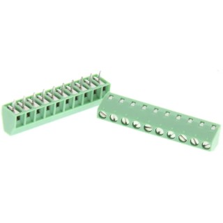 Phoenix Contact MKKDS 1/10-3.81 Series Straight Wave Soldering Mount PCB Terminal Block, 10 Contacts, 3.81 mm Pitch 1727094