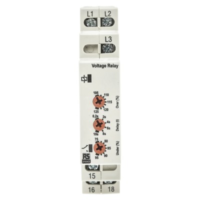 RS PRO 3 Phase Monitoring Relay 400 V AC Supply Voltage, SPDT Contact, DIN Rail Mount 102-6137