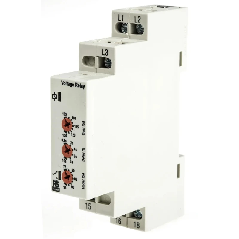 RS PRO 3 Phase Monitoring Relay 400 V AC Supply Voltage, SPDT Contact, DIN Rail Mount 102-6137