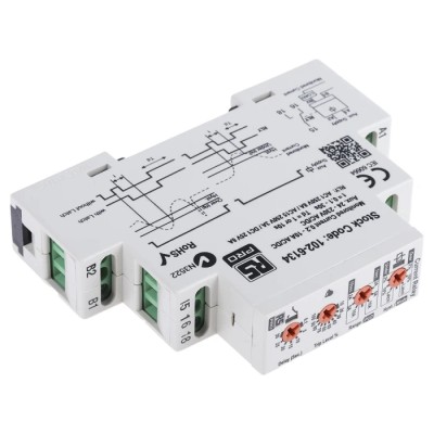 Omron Monitoring Relay, 1 Phase, SPDT, DIN Rail Mount, 1A to 10A Current, 230V AC Supply, Model 102-6134