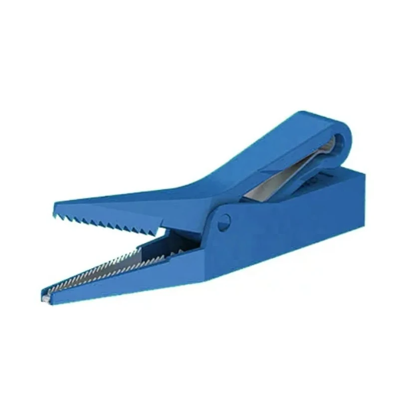 Staubli Blue Crocodile Clip Brass Contact Insulated 10A 12mm Jaw Opening 64.9209-23