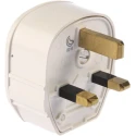 MK Electric 13A 250V UK Mains Plug White Cable Polyvinyl Chloride Urea Formaldehyde Screw 655 WHI