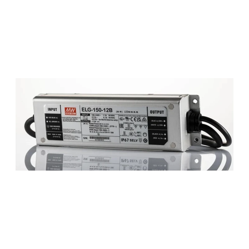 MEAN WELL IP67 Encapsulated Potentiometer Dimmable LED Driver 12V 150W 900mA 