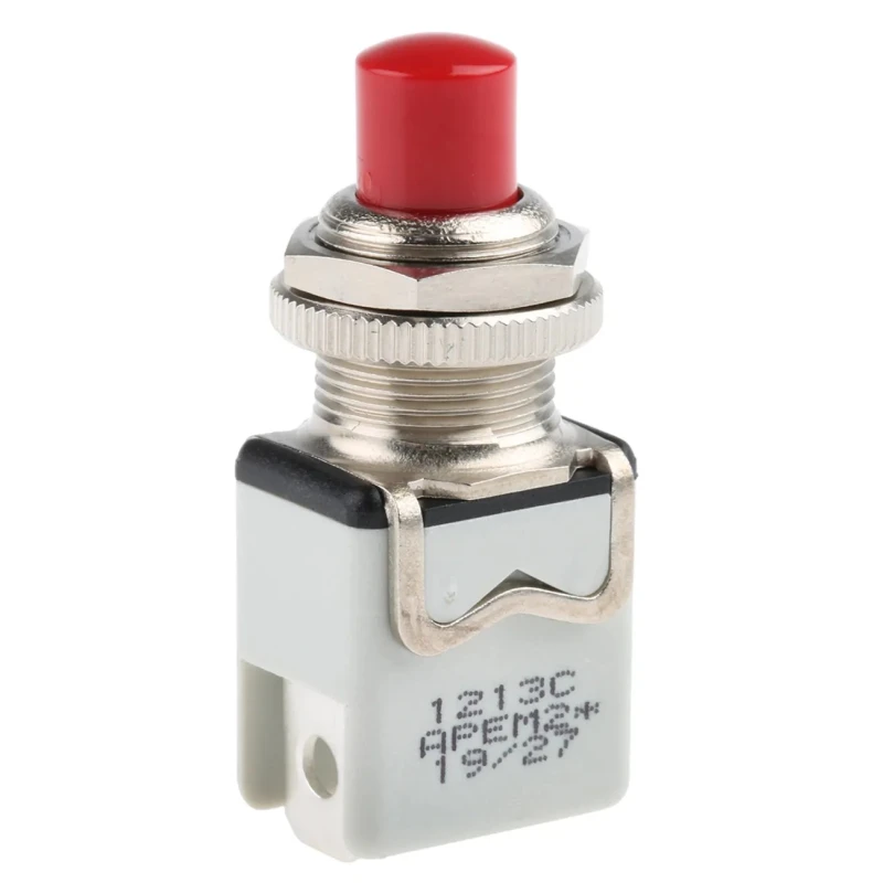 APEM 1200 Series Red Momentary Push Button Switch Panel Mount SPST 12.2 mm Cutout 24V DC 250V AC 1213C RED