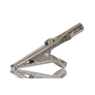 RS PRO Silver Crocodile Clip Nickel Plated Steel Contact 5A 15mm Jaw Opening 103-7249