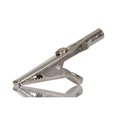 RS PRO Silver Crocodile Clip Nickel Plated Steel Contact 5A 15mm Jaw Opening 103-7249