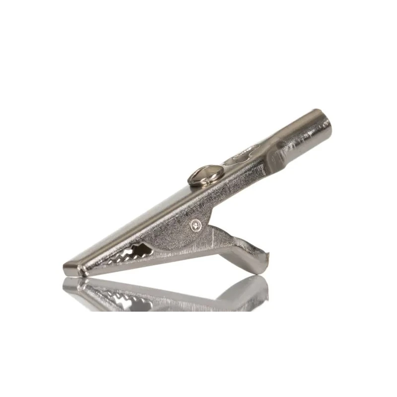 RS PRO Silver Crocodile Clip Nickel Plated Steel Contact 5A 15mm Jaw Opening 103-7249