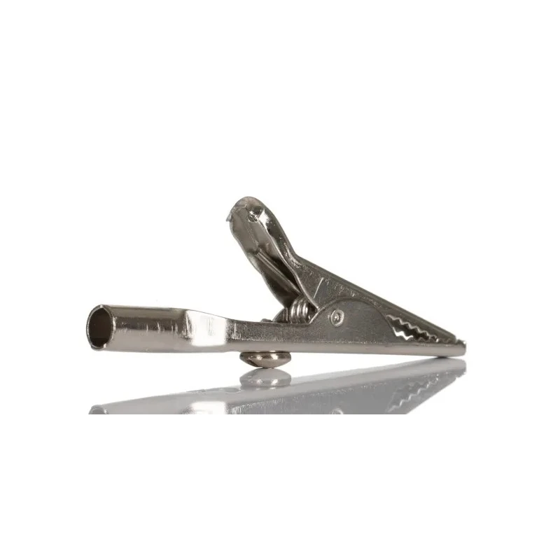 RS PRO Silver Crocodile Clip Nickel Plated Steel Contact 5A 15mm Jaw Opening 103-7249
