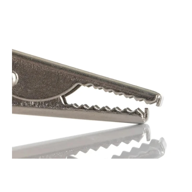 RS PRO Silver Crocodile Clip Nickel Plated Steel Contact 5A 15mm Jaw Opening 103-7249