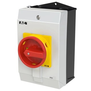 Eaton 3+N-Pole Surface Isolator Switch IP65, 32A, 15 kW, Red Handle, Screw Terminal 