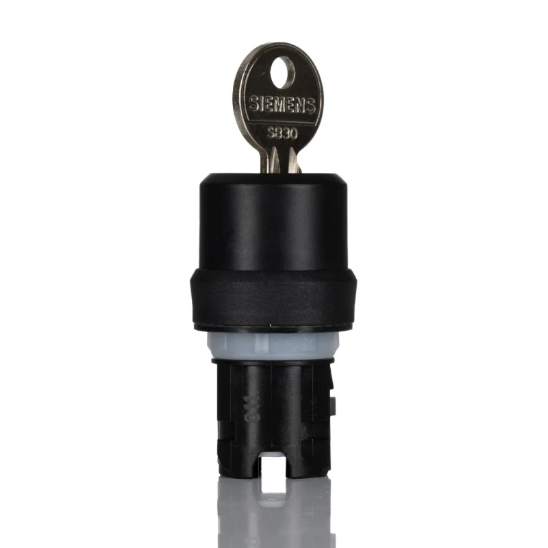 Siemens SIRIUS ACT 3SU10 2-position Key Switch Head, Latching, 22 mm Cutout 3SU1000-4BF01-0AA0