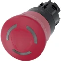 Siemens Emergency Stop Push Button Head, Twist Release, Mushroom Style, Illuminated, 40mm Diameter, 22mm 3SU1001-1HB20-0AA0