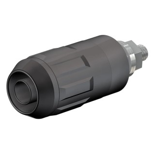 Staubli Black Female Banana Socket 4 mm Connector Bolt Termination 1 kV 600V 20A Nickel Plating 66.9684-21