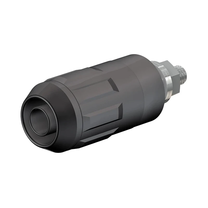 Staubli Black Female Banana Socket 4 mm Connector Bolt Termination 1 kV 600V 20A Nickel Plating 66.9684-21