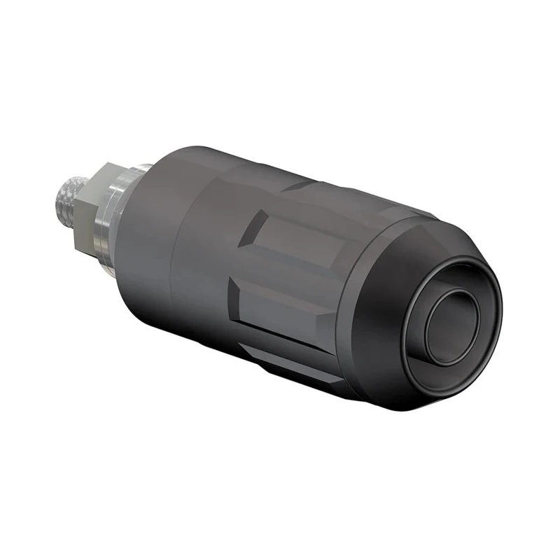 Staubli Black Female Banana Socket 4 mm Connector Bolt Termination 1 kV 600V 20A Nickel Plating 66.9684-21