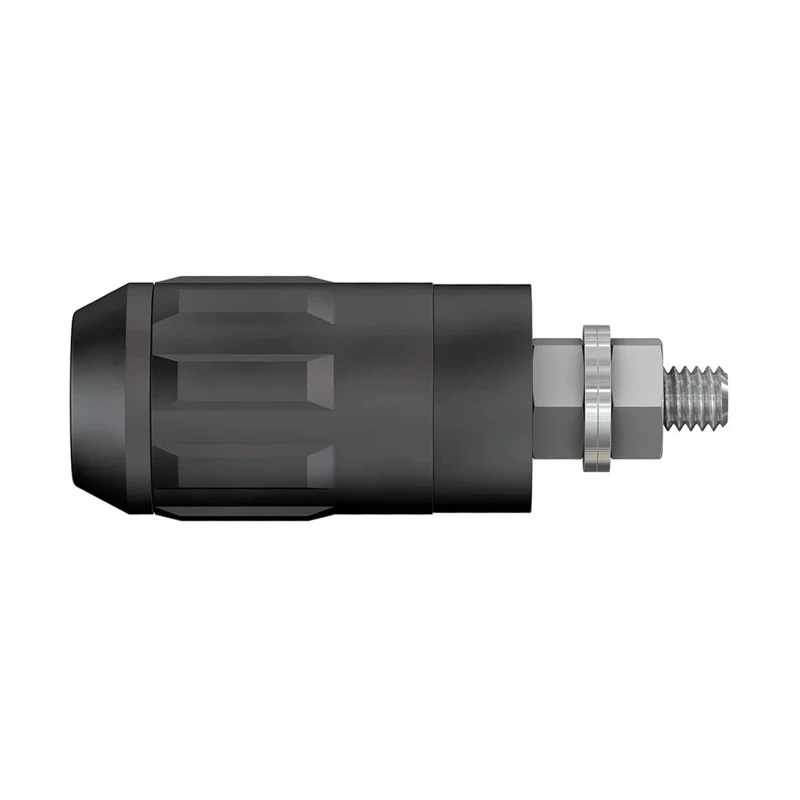 Staubli Black Female Banana Socket 4 mm Connector Bolt Termination 1 kV 600V 20A Nickel Plating 66.9684-21