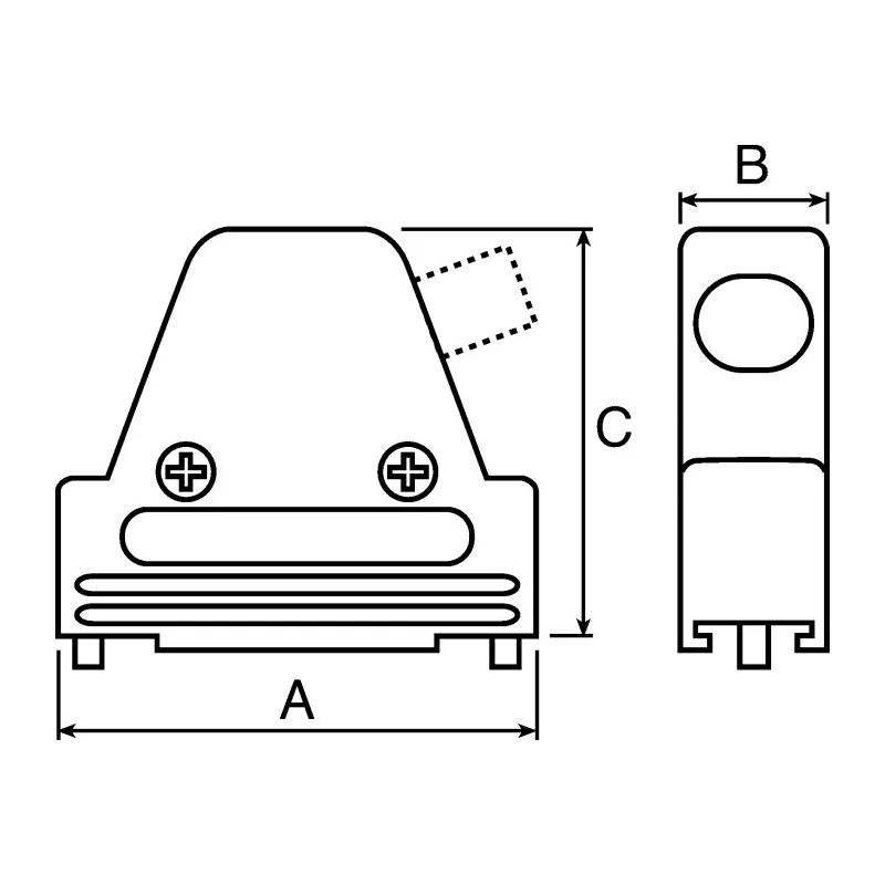 MH Connectors MHDTZK25-RA-PC-K MHDTZK-RA Series Zinc Straight D-Sub Backshell 25 Way Strain Relief