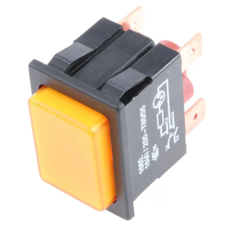 Marquardt Illuminated Push Button Switch Panel Mount Orange DPST IP67 1660.0201