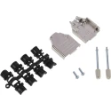 MH Connectors MHDTZK-RA Series Zinc Straight D-Sub Backshell, 9 Way, Nickel Plated MHDTZK9-RA-PC-K