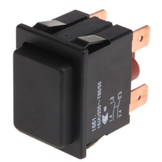 Marquardt Momentary Push Button Switch, Panel Mount, 30 x 22 mm Cutout, DPST, Black LED, IP67, 250 V AC 1661.0101