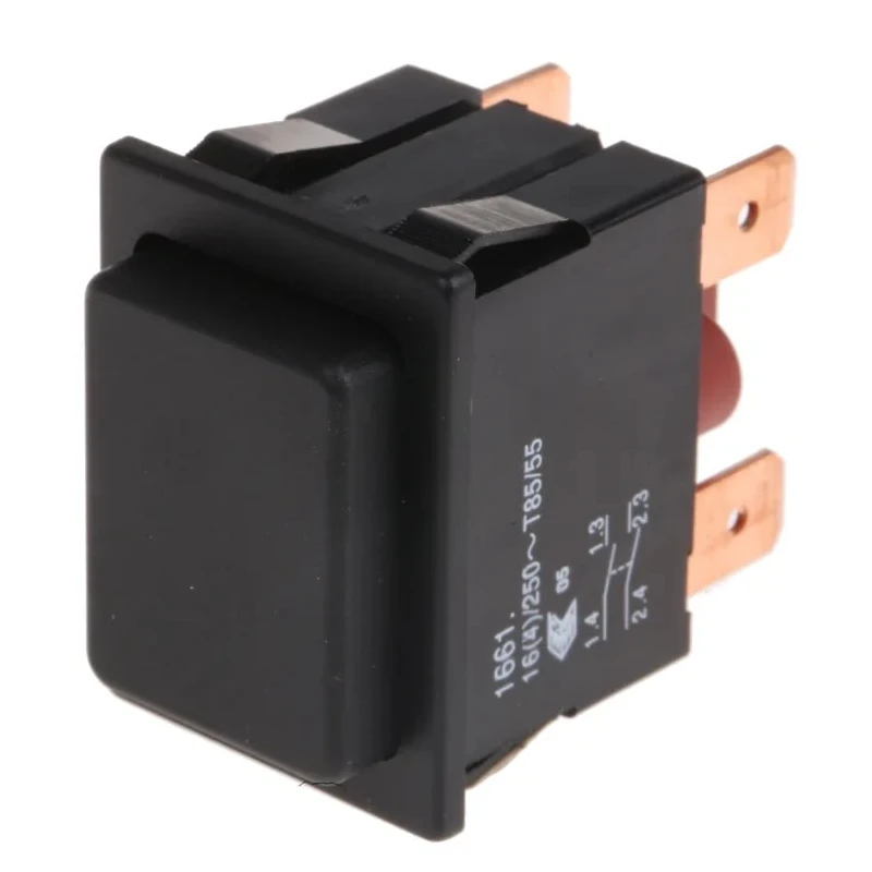 Marquardt Momentary Push Button Switch, Panel Mount, 30 x 22 mm Cutout, DPST, Black LED, IP67, 250 V AC 1661.0101