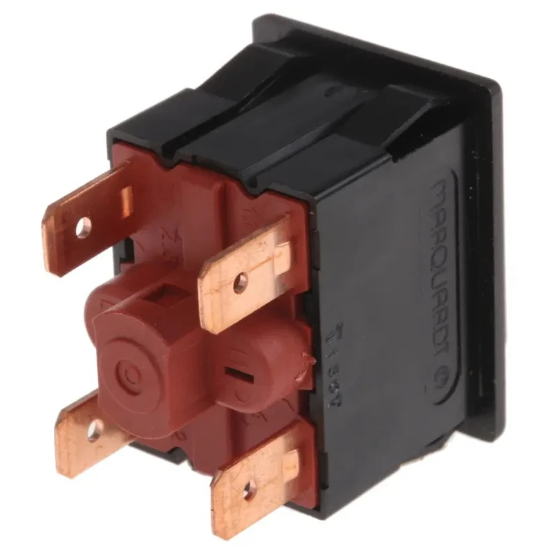 Marquardt Momentary Push Button Switch, Panel Mount, 30 x 22 mm Cutout, DPST, Black LED, IP67, 250 V AC 1661.0101