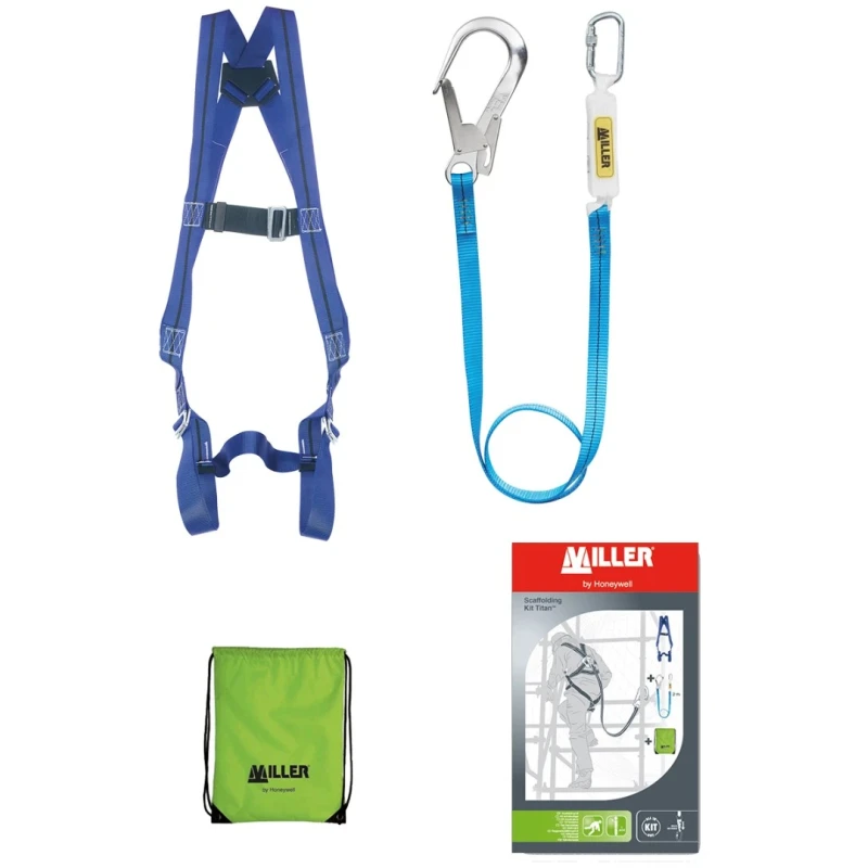 Kaba Safety Harness Kit with Shock-Absorbing Lanyard 2 m, Polyester Material, EN 361 + EN 355 1031433